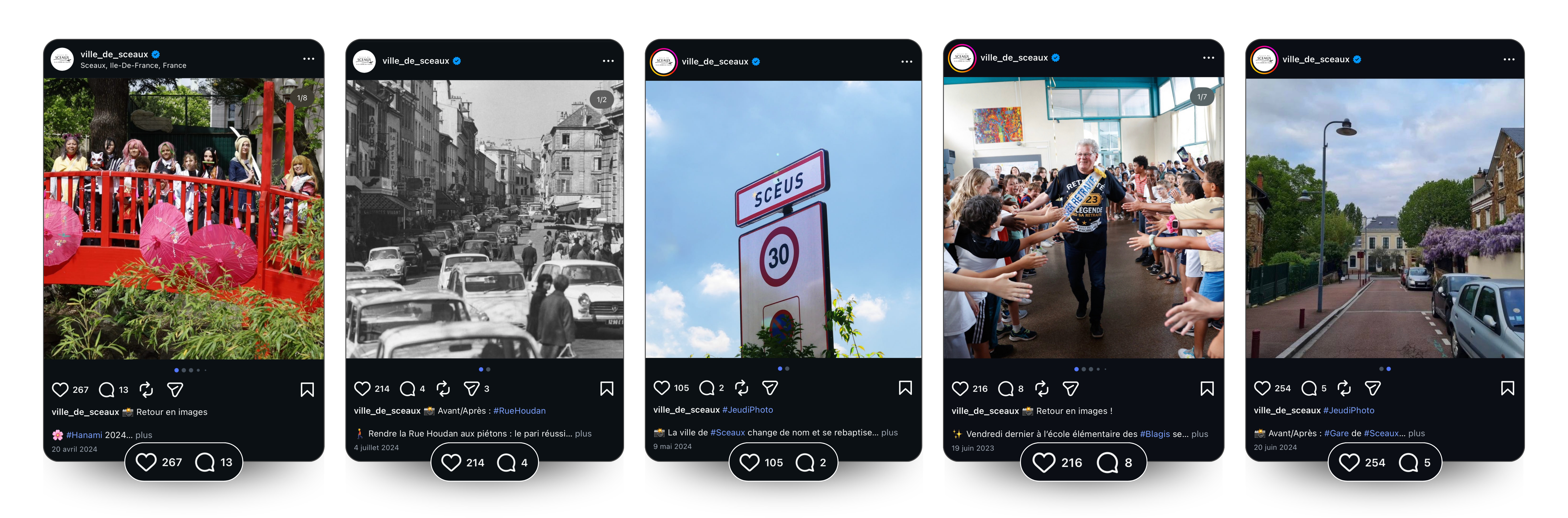 Sélection de posts Instagram réalisés pour la Ville de Sceaux